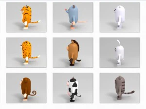 cartoon animal model pack 1 3D Model