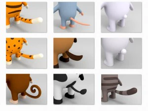 cartoon animal model pack 1 3D Model
