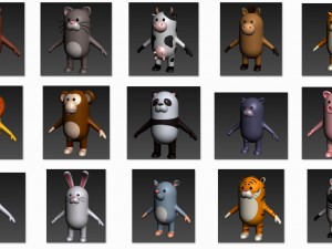 cartoon animal model pack 1 Model 3D
