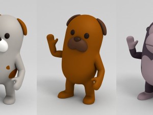 cartoon animal rigged pack 2 Modèle 3D