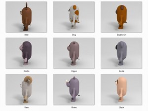 cartoon animal rigged pack 2 Modèle 3D