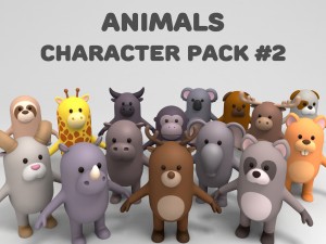 cartoon animal model pack 2 3D Model