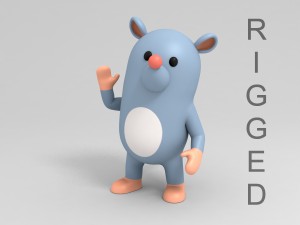 rigged rat character model 3D Model