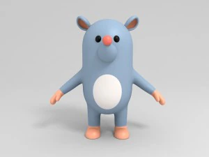 rigged rat character model 3D Model