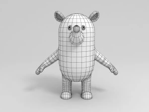 rigged rat character model 3D Model