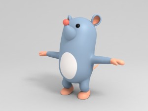 rigged rat character model 3D Model