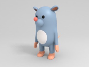 rigged rat character model 3D Model