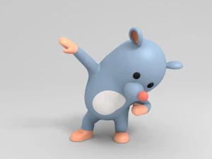 rigged rat character model 3D Model