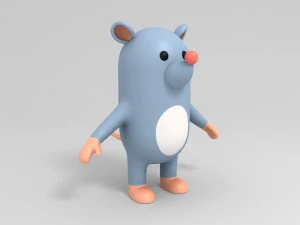 rigged rat character model 3D Model