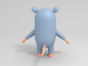 rigged rat character model 3D Model