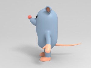 rigged rat character model 3D Model