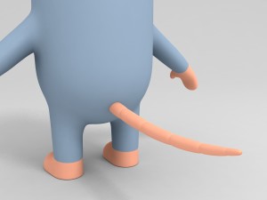 rigged rat character model 3D Model