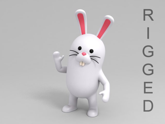 rigged rabbit character Modelo 3D .c4d .max .obj .3ds .fbx .stl .blend 