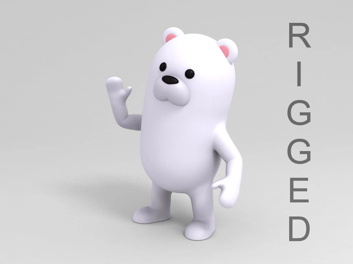 rigged polar bear character 3D Model .c4d .max .obj .3ds .fbx .stl .blend