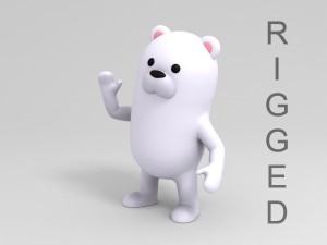 rigged polar bear character Modello 3D