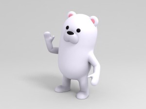 rigged polar bear character 3D Model