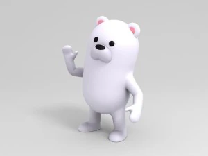 rigged polar bear character 3D Model