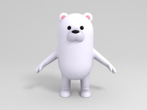 rigged polar bear character 3D Model