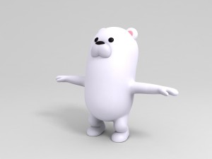 rigged polar bear character 3D Model