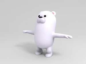 rigged polar bear character 3D Model