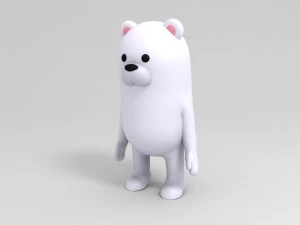 rigged polar bear character 3D Model