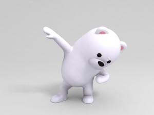 rigged polar bear character 3D Model