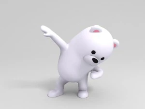 rigged polar bear character 3D Model