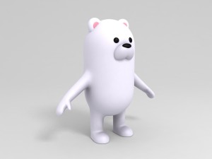 rigged polar bear character 3D Model