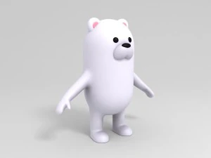 rigged polar bear character 3D Model