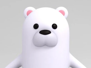 rigged polar bear character 3D Model