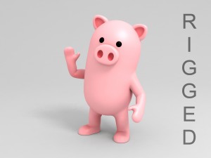 rigged pig character 3d 3D Model
