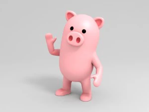 rigged pig character 3d 3D Model