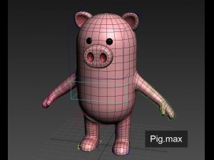 rigged pig character 3d 3Dモデル
