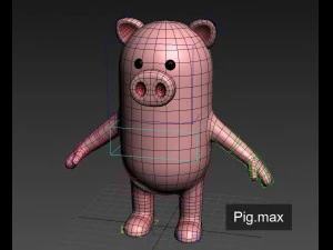 rigged pig character 3d 3D Model
