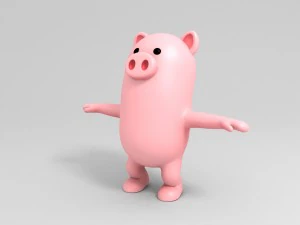 rigged pig character 3d 3D Model