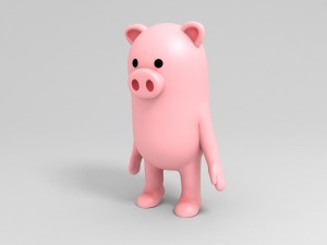 rigged pig character 3d 3Dモデル
