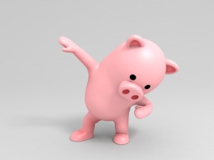 rigged pig character 3d 3Dモデル