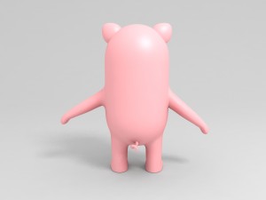 rigged pig character 3d 3Dモデル