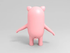 rigged pig character 3d 3D Model
