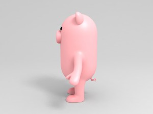 rigged pig character 3d 3Dモデル
