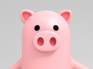 rigged pig character 3d 3Dモデル