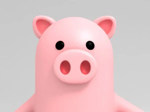rigged pig character 3d 3D Model