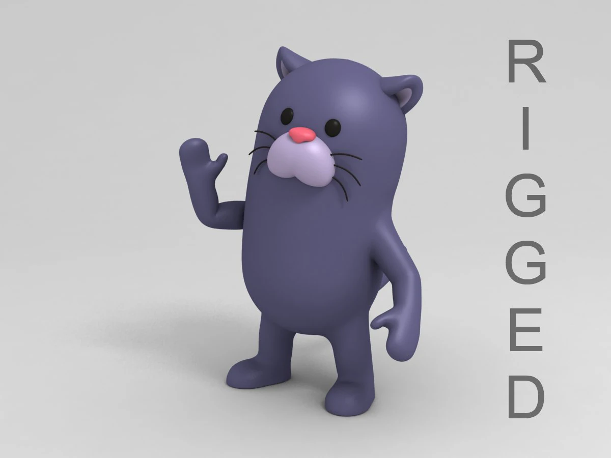 3d rigged panther character model 3D Model .c4d .max .obj .3ds .fbx .stl .blend