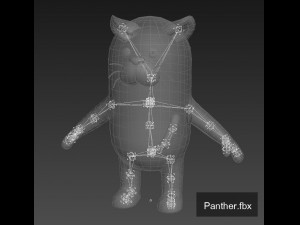3d rigged panther character model 3D 模型