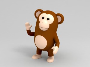 3d rigged monkey character model Modèle 3D