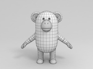 3d rigged monkey character model Modèle 3D
