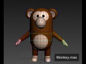 3d rigged monkey character model Modèle 3D