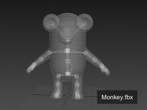 3d rigged monkey character model Modèle 3D