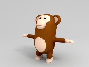 3d rigged monkey character model Modèle 3D
