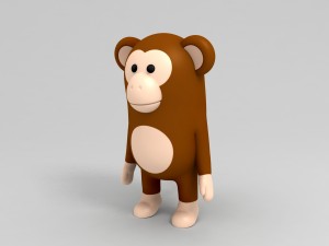 3d rigged monkey character model Modèle 3D
